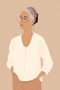 Mixed race affrican grandmother glasses adult accessories. AI generated Image by rawpixel.