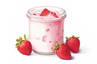 Strawberry strawberry dessert yogurt. 