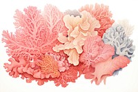 Coral reef drawing nature red. AI generated Image by rawpixel.