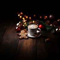 Hot chocolate christmas coffee cookie. AI generated Image by rawpixel.