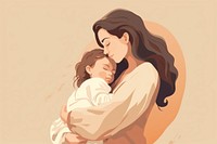 Hugging adult child woman. AI generated Image by rawpixel.