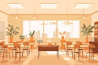 Classroom architecture restaurant cafeteria. AI generated Image by rawpixel.