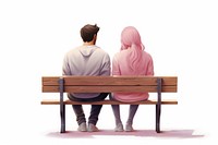 Sitting furniture bench adult. AI generated Image by rawpixel.
