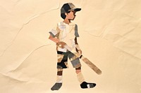 Baseball player art kid representation. 