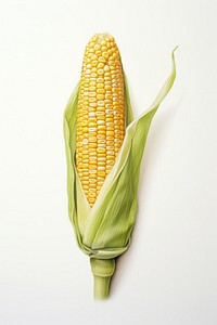 A corn plant food white background. 