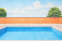 Outdoor pool outdoors architecture drawing. AI generated Image by rawpixel.