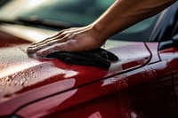 Car wash cleaning vehicle hand. 