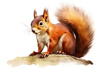 Squirrel drawing rodent mammal. AI generated Image by rawpixel.