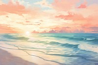 Sunset beach landscape outdoors horizon. AI generated Image by rawpixel.