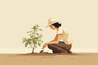 Farmer planting gardening outdoors. AI generated Image by rawpixel.