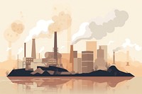 Pollution architecture factory smoke. AI generated Image by rawpixel.