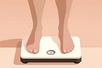 Weight scale barefoot standing finger. 