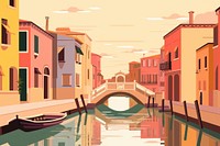 Minimalist venice canal architecture building outdoors. AI generated Image by rawpixel.