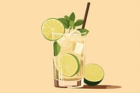 Mojito cocktail lemonade drink. 