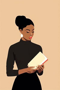 Black female teacher holding a book publication portrait. 