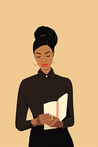 Black female teacher holding a book publication portrait. 