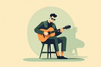 Man playing guitar musician sitting chair. AI generated Image by rawpixel.