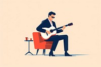 Man playing guitar musician sitting chair. 