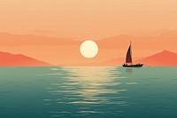 Straight ocean boat silhouette watercraft. AI generated Image by rawpixel.