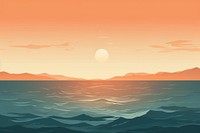 Deep sea landscape sunset backgrounds. 