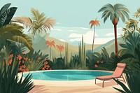 Tropical garden furniture outdoors tropics. AI generated Image by rawpixel.