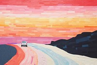 Road trip art painting outdoors. AI generated Image by rawpixel.