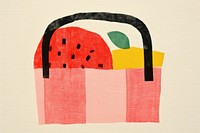 Picnic basket art painting handbag. 