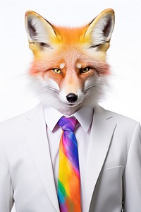 Fox tie necktie animal. 