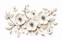 Flowers pattern white art. AI generated Image by rawpixel.