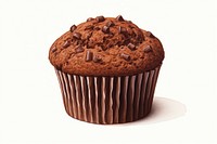 Chocolate muffin dessert cupcake food. AI generated Image by rawpixel.
