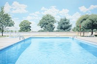 Outdoor pool outdoors architecture nature. AI generated Image by rawpixel.