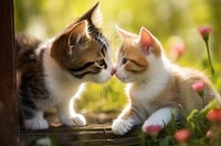 Kitten animal mammal love. AI generated Image by rawpixel.