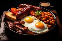 Full english breakfast food egg vegetable. AI generated Image by rawpixel.