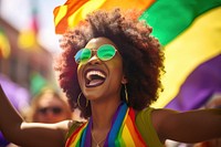 Parade laughing cheering portrait. 