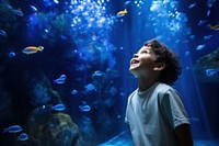 Aquarium scene portrait outdoors nature. 