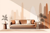 Modern living room wall architecture furniture. AI generated Image by rawpixel.