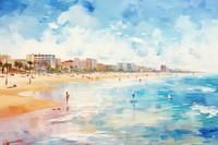 Spanish beach background outdoors painting nature