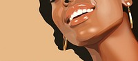 Black Woman Smile earring adult woman. AI generated Image by rawpixel.