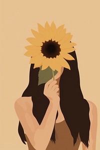 Sunflower plant adult woman