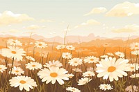 Daisy field backgrounds landscape outdoors. AI generated Image by rawpixel.