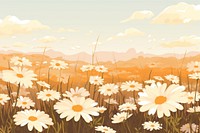 Daisy field backgrounds landscape outdoors. 