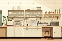 Furniture kitchen architecture restaurant. AI generated Image by rawpixel.