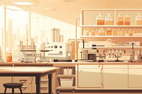 Laboratory furniture table architecture. 