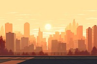 City sunrise architecture landscape cityscape. 