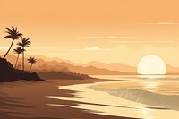 Surfing landscape sunlight outdoors. 
