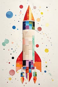 Launching rocket collage paper art. AI generated Image by rawpixel.