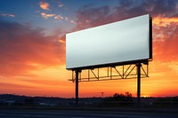 Billboard sign sunset sky advertisement. AI generated Image by rawpixel.