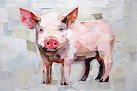Pig mammal animal art. AI generated Image by rawpixel.