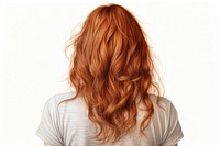 Adult woman hair red. 