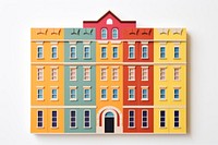 Brick building facade architecture painting city.